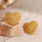 Gold Stainless Steel Heart Earrings