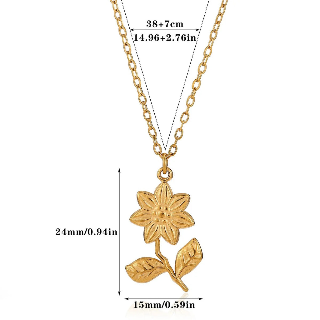 Necklace #1 304 Stainless Steel Flower Necklace