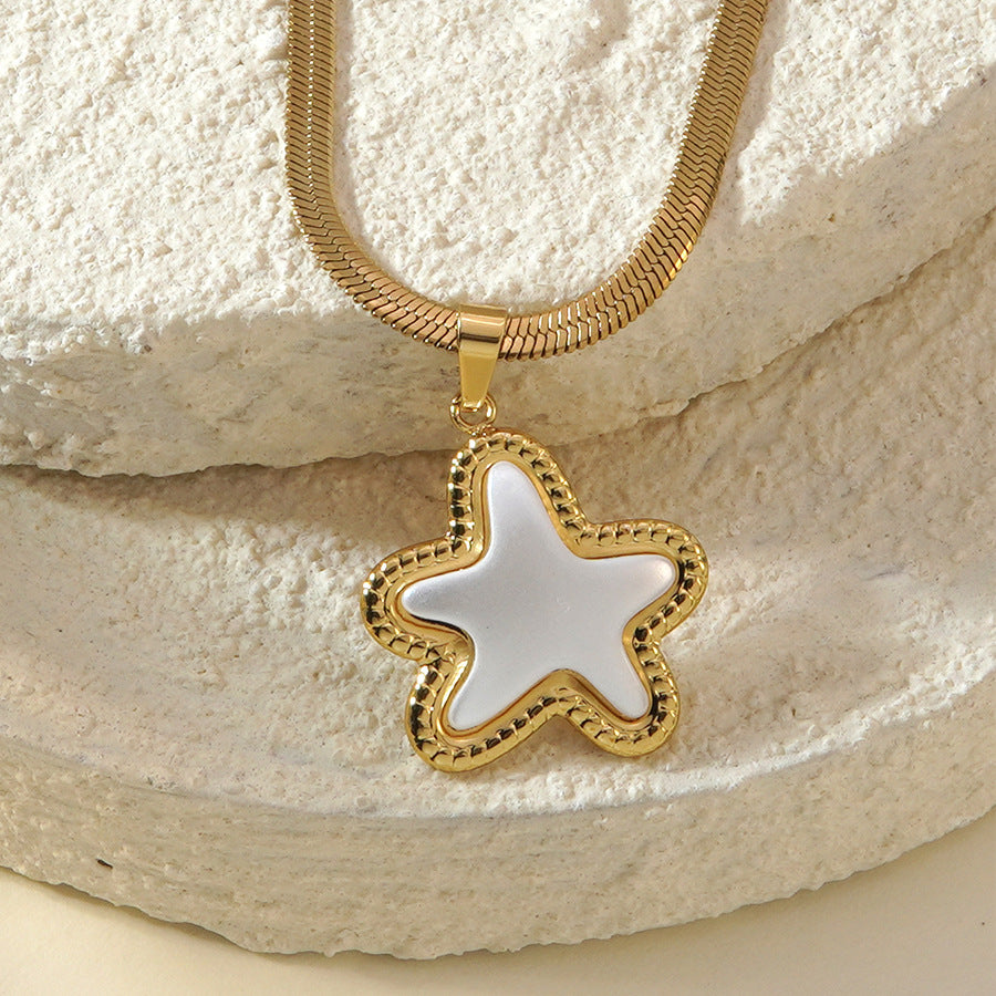 Necklace 304 Stainless Steel Pearl Heart Necklace