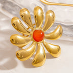 Ring12# Stainless Steel Flower Ring