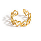 Love Stainless Steel Heart Round Ring