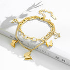 Frosted Butterfly Bracelet Steel Titanium Steel Frosted Butterfly Bracelet