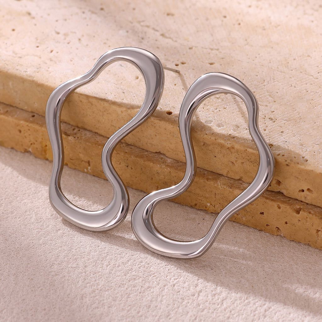 Gold Irregular Lines Statement Personality Minimalist Earrings