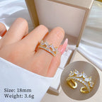 Ring 37 Stainless Steel Round Diamond Ring