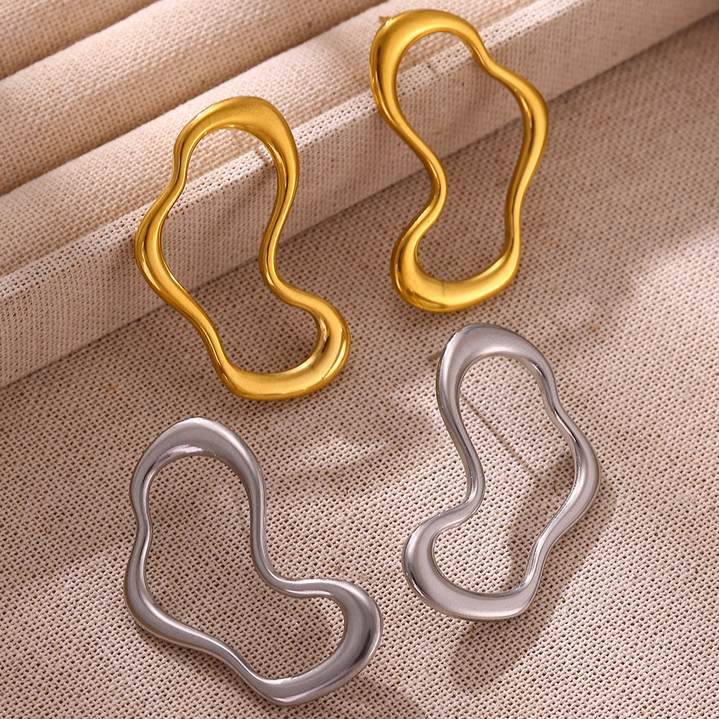 Gold Irregular Lines Statement Personality Minimalist Earrings