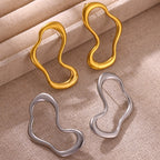 Gold Irregular Lines Statement Personality Minimalist Earrings