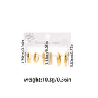 Polished Zircon Hoop Earring Set Titanium Steel Diamond-encrusted Round Earring Set