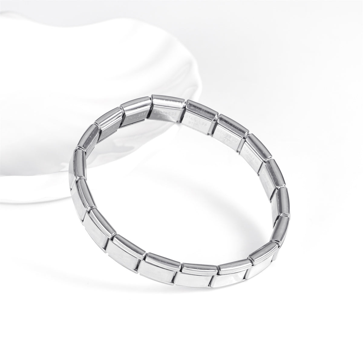 Steel Metal Square Modular Men's Bracelet