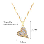 Necklace Stainless Steel Diamond-encrusted Heart Necklace