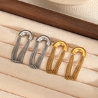 Gold Tassel Chain Stainless Steel Earrings
