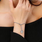 Gold 14mm Smooth Heart-shaped 18k Gold Bracelet With Laser-engraved Letters