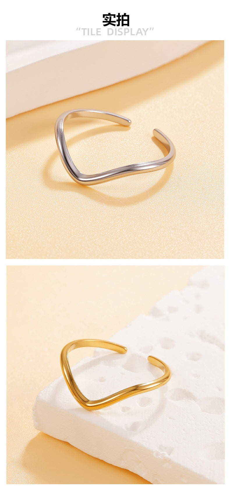 Silver Stainless Steel Irregular Ring