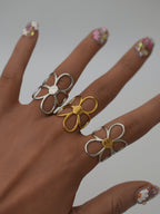 Flowers 3 Stainless Steel Flower Ring