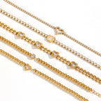 Bracelet 1# Stainless Steel Diamond Heart Bracelet