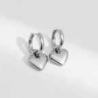 All Gold Stainless Steel Heart-shaped Earrings