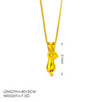 Gold + Puppy Necklace Titanium Steel Cat Balloon Dog Necklace