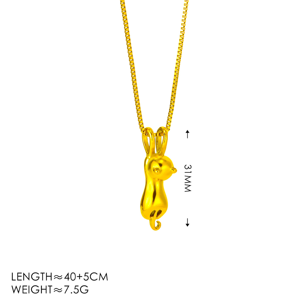 Gold + Puppy Necklace Titanium Steel Cat Balloon Dog Necklace