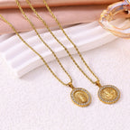 B1 Necklace B Stainless Steel Diamond-encrusted Portrait Necklace