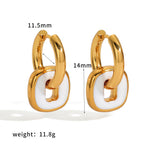 Earring #2 Stainless Steel Diamond-encrusted Round Hoop Earrings