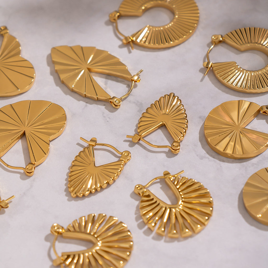 Earring #6 18k Gold Retro Geometric Stainless Steel Earrings