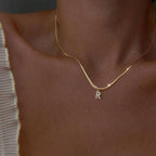 Fashion X3mm Snake Bone Chain 40cm Stainless Steel Diamond 26 Letter Snake Bone Chain Necklace