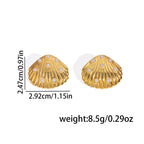 Gold And Silver Color-blocked Peanut-shaped Earrings Titanium Steel Irregular Earrings