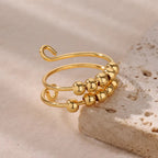 Ring 3# Stainless Steel Beaded Ring