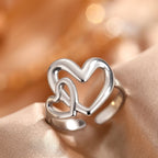 Silver Stainless Steel Heart Ring