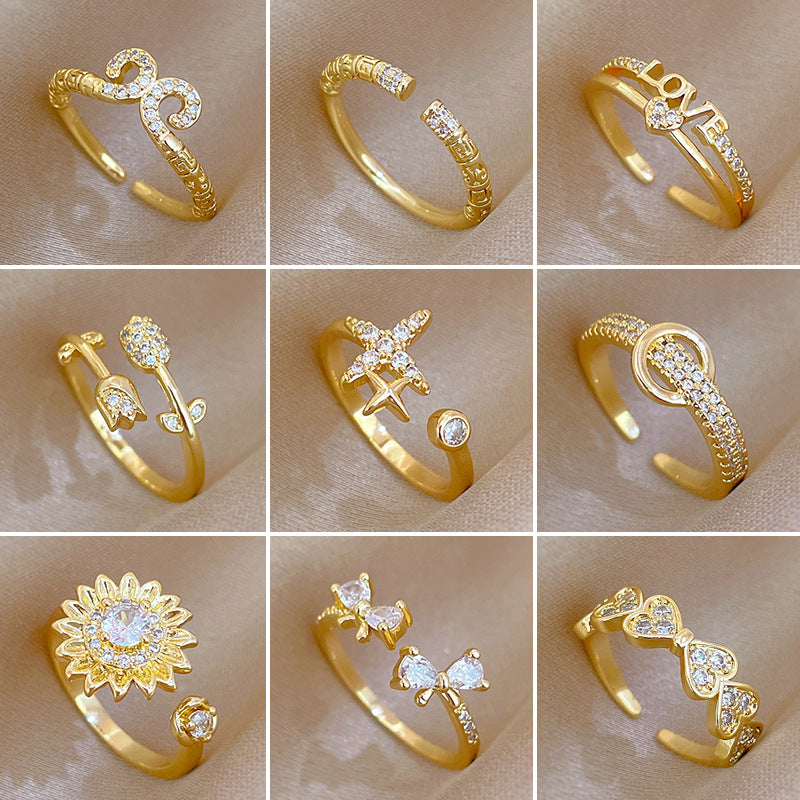 Ring 37 Stainless Steel Round Diamond Ring