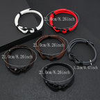 Black Leather Braided Horseshoe Buckle Men's Bracelet