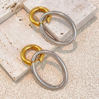 Two-tone 2# Stainless Steel Oval Necklace