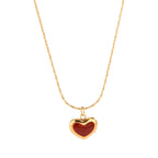 Fashion Heart White Shell Necklace Titanium Steel Heart Necklace