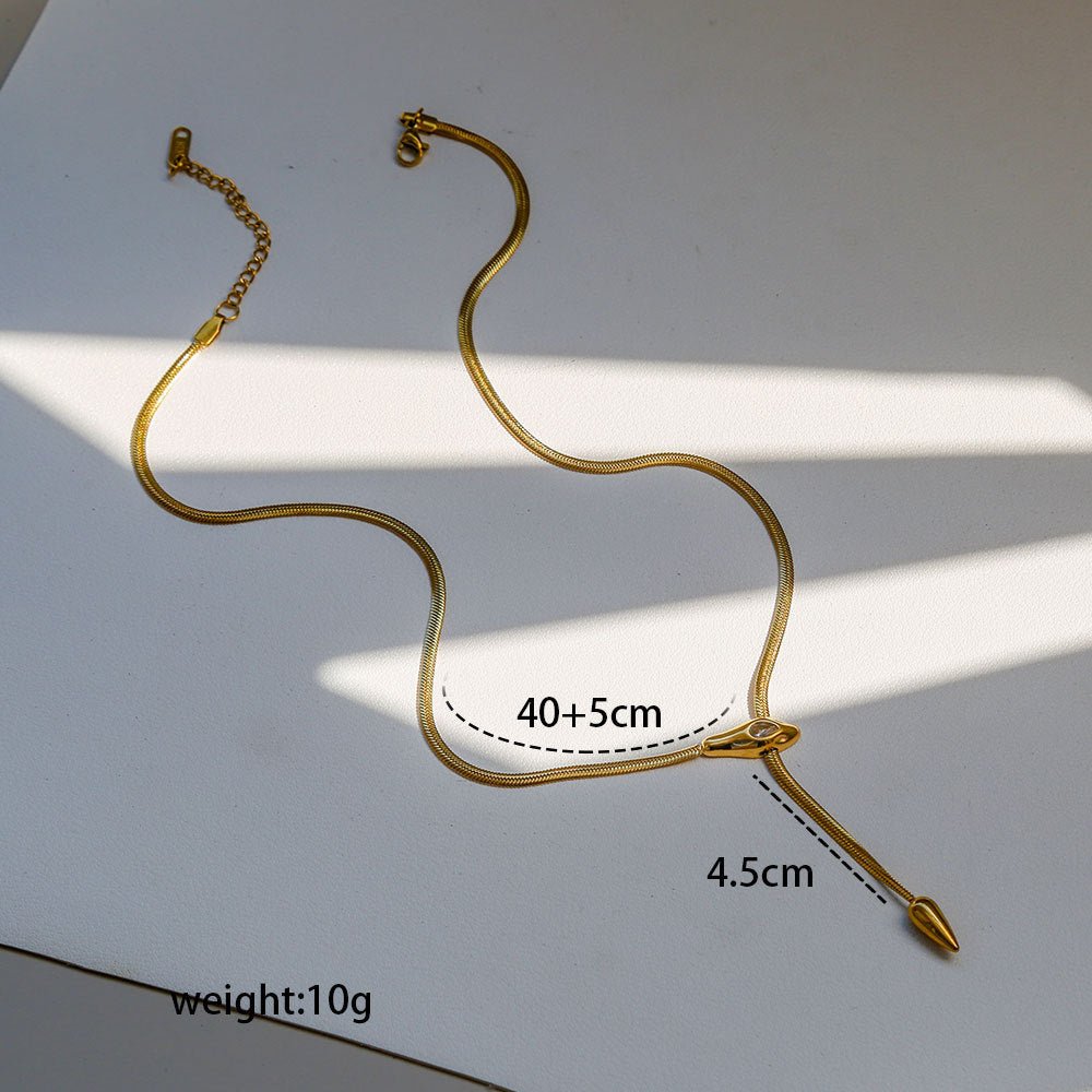 Necklace 1 304 Stainless Steel Diamond Snake Necklace