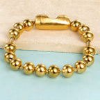 Steel Color Stainless Steel 8mm Bead Chain Hip Hop Bracelet
