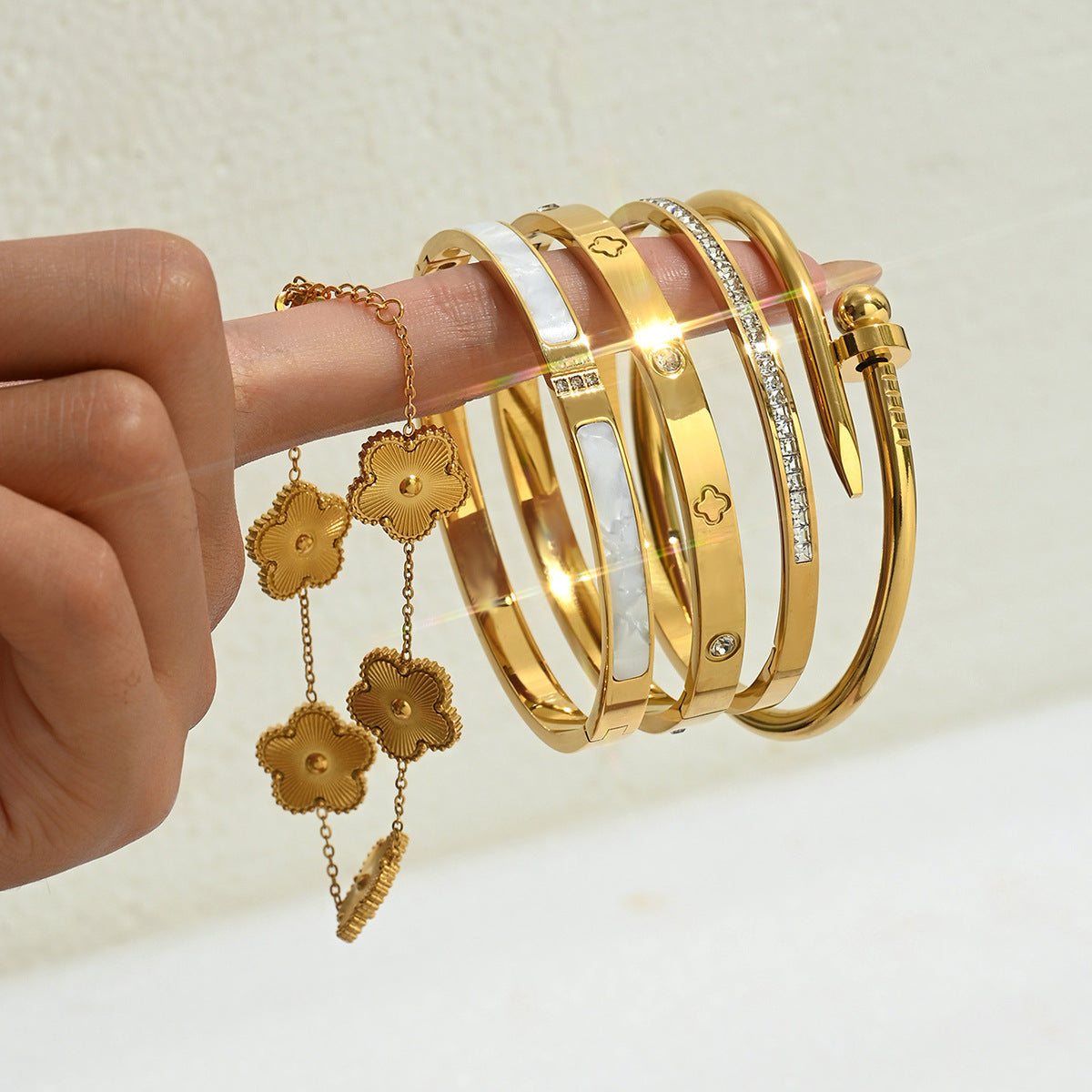 Bracelet 3# Stainless Steel Petal Bracelet