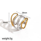 Ring 6# Stainless Steel Irregular Line Ring