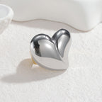 Ring 5# Stainless Steel Heart Ring