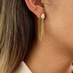 Earring Stainless Steel Diamond-encrusted Chain Earrings