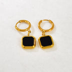 Gold Stainless Steel Square Hoop Earrings