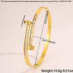 Bracelet #1 Titanium Steel Diamond-encrusted Round Bracelet