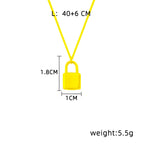 Fashion Gold Titanium Steel Lock Necklace