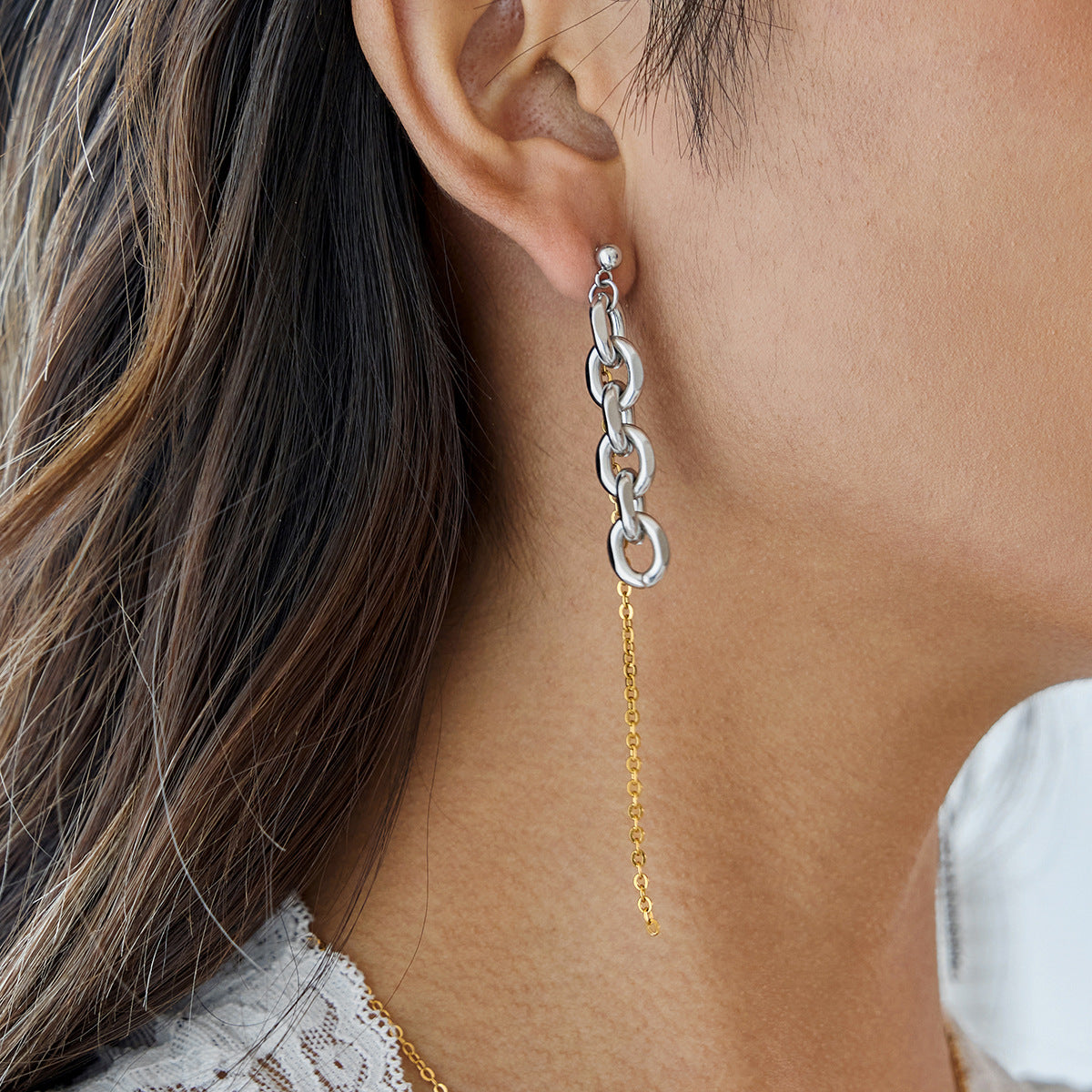 Earring #1 Stainless Steel Chain Tassel Earrings