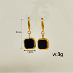 Gold Stainless Steel Square Hoop Earrings