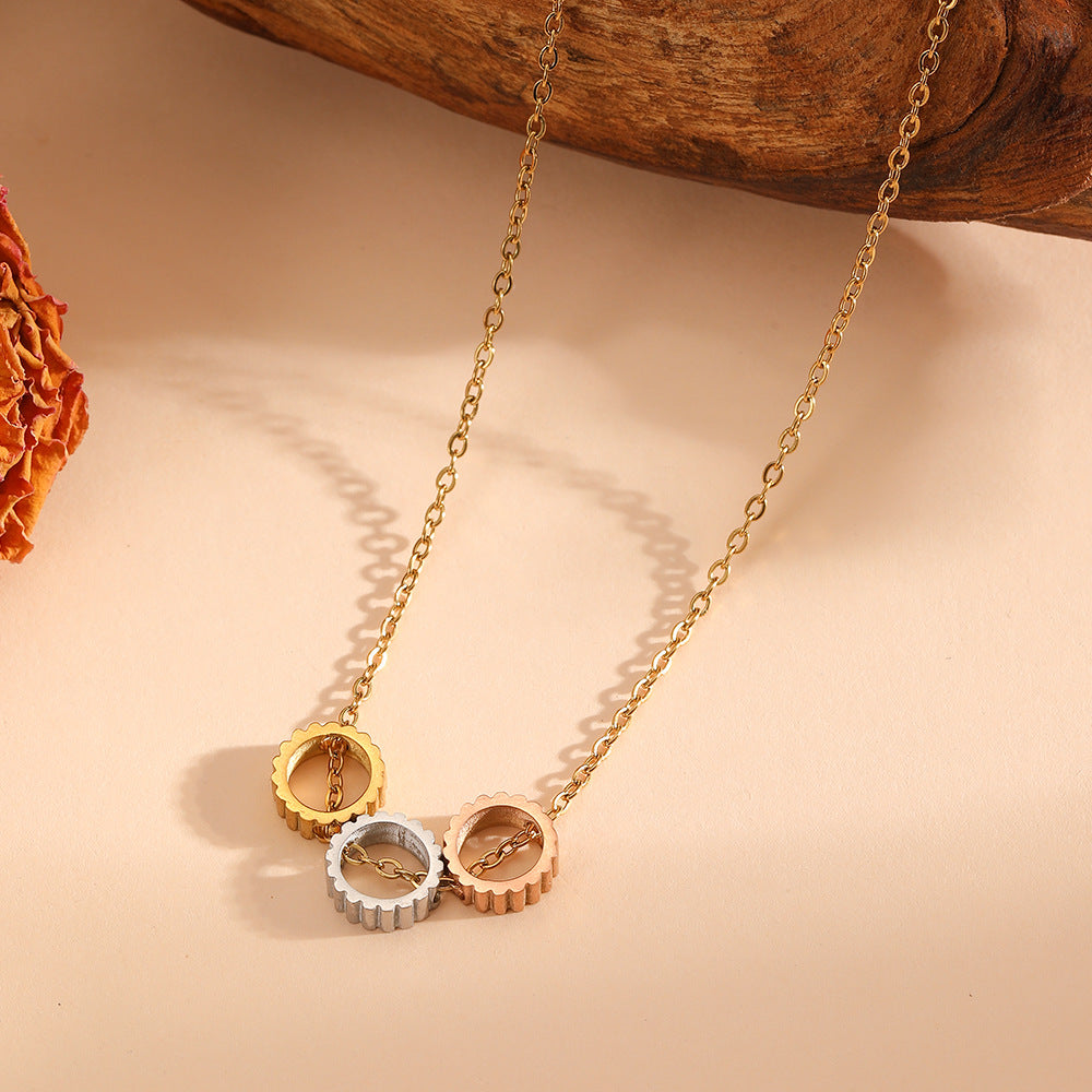 Golden Heart Necklace Stainless Steel Openwork Heart Necklace