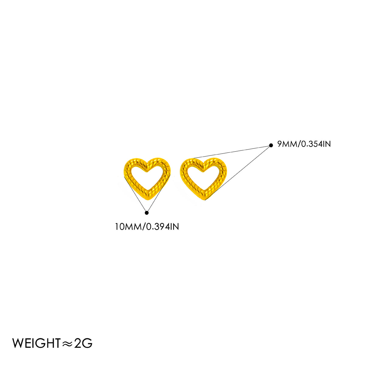 Earrings 304 Stainless Steel Heart Earrings