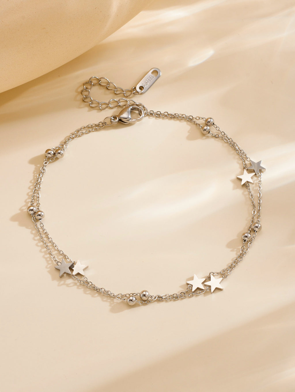 Gold Stainless Steel Double-layer Star Anklet
