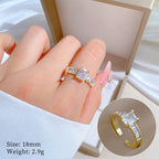 Ring 37 Stainless Steel Round Diamond Ring