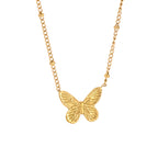 Fashion Butterfly Necklace Titanium Steel Embossed Butterfly Necklace