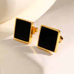 A Pair Stainless Steel Square Earrings