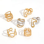 Ring 3# Stainless Steel Irregular Line Ring